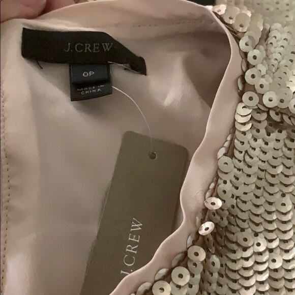 NWT J. Crew rose gold sequin tie back top - Picture 4 of 8
